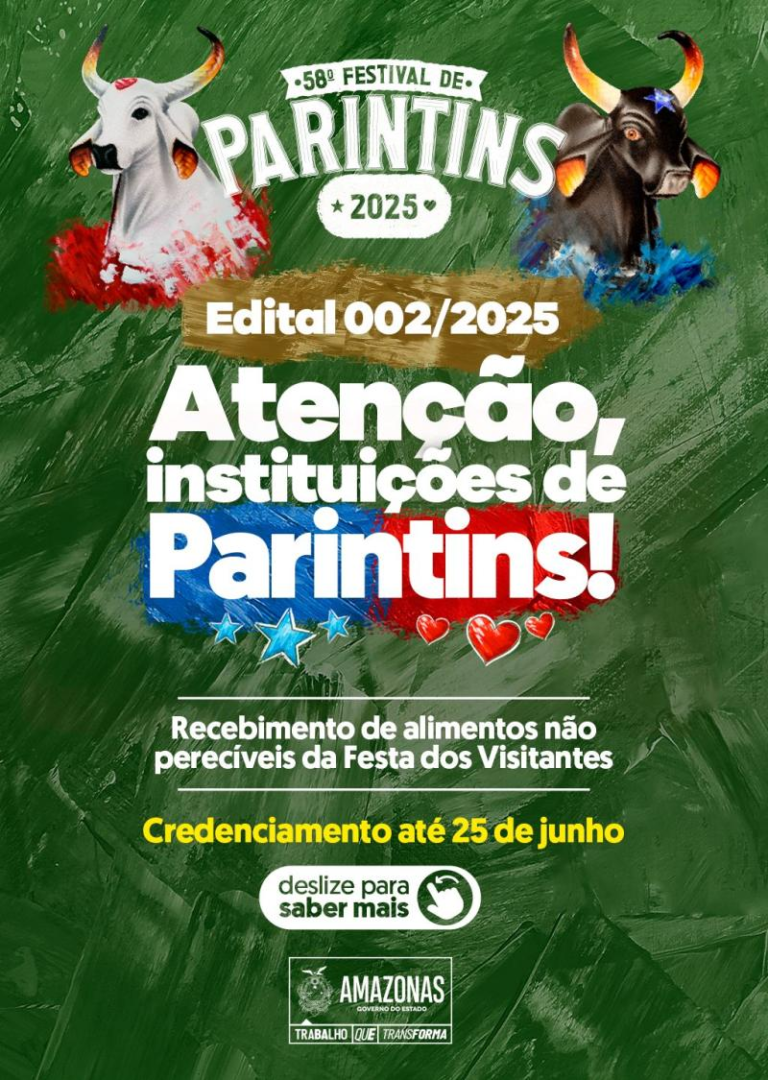 Governo do Amazonas abre credenciamento para instituições sociais receberem alimentos da Festa dos Visitantes